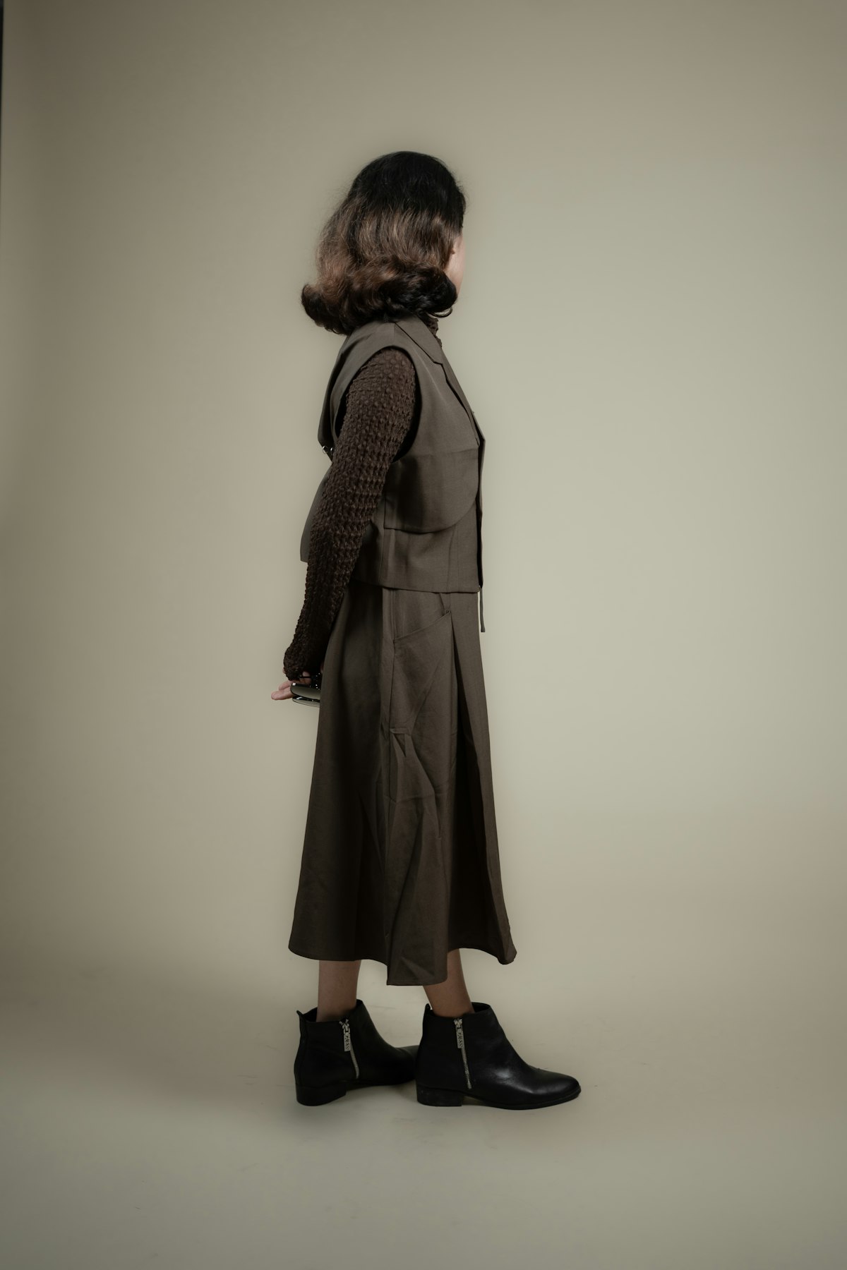 Pleated Wool Skirt